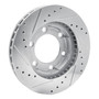 DFC Rotors-Drilled and Slotted-Silver with 5000 Advanced Brake Pads for 1971-1991 Chevrolet/GMC/Jeep (Blazer, K10, K10 Pickup, K10 Suburban)