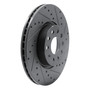 DFC Rotors-Drilled and Slotted-Black with 5000 Euro Ceramic Brake Pads for 2006-2017 Audi/Volkswagen (A3, A3 Quattro, TT, TT Quattro)