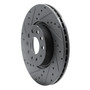 DFC Rotors-Drilled and Slotted-Black with 5000 Euro Ceramic Brake Pads for 2006-2017 Audi/Volkswagen (A3, A3 Quattro, TT, TT Quattro)