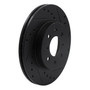 DFC Rotors-Drilled and Slotted-Black with 5000 Advanced Brake Pads for 1994-1995 Honda (Civic) 8502-59183