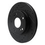 DFC Rotors-Drilled and Slotted-Black with 5000 Advanced Brake Pads for 2006-2011 Honda (Civic) 8502-59033