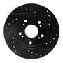 DFC Rotors-Drilled and Slotted-Black with 5000 Advanced Brake Pads for 2006-2011 Honda (Civic) 8502-59033