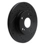 DFC Rotors-Drilled and Slotted-Black with 5000 Advanced Brake Pads for 2006-2011 Honda (Civic) 8502-59033