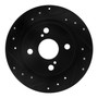 DFC Rotors-Drilled and Slotted-Black with 5000 Advanced Brake Pads for 1987-1992 Chevrolet/Geo/Toyota (Nova, Prizm, Corolla) 8502-76023