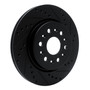 DFC Rotors-Drilled and Slotted-Black with 5000 Euro Ceramic Brake Pads for 2017-2020 Buick/Cadillac/Chevrolet (Enclave, XT5, XT6, Blazer)