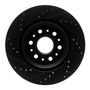 DFC Rotors-Drilled and Slotted-Black with 5000 Euro Ceramic Brake Pads for 2017-2020 Buick/Cadillac/Chevrolet (Enclave, XT5, XT6, Blazer)