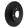 DFC Rotors-Drilled and Slotted-Black with 5000 Advanced Brake Pads for 1984-2006 Honda (Civic, CRX, Insight) 8502-59118