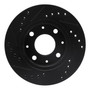 DFC Rotors-Drilled and Slotted-Black with 5000 Advanced Brake Pads for 1984-2006 Honda (Civic, CRX, Insight) 8502-59118