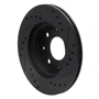 DFC Rotors-Drilled and Slotted-Black with 5000 Advanced Brake Pads for 1984-2006 Honda (Civic, CRX, Insight) 8502-59118