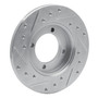 DFC Rotors-Drilled and Slotted-Silver with 5000 Advanced Brake Pads for 1988-1993 Ford (Festiva) 7502-54222