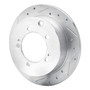 DFC Rotors-Drilled and Slotted-Silver with 5000 Advanced Brake Pads for 1994-2005 Chrysler/Dodge/Eagle (Sebring, Avenger, Stratus, Talon)