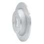 DFC Rotors-Drilled and Slotted-Silver with 5000 Advanced Brake Pads for 1986-1998 Saab (900, 9000) 7502-65008