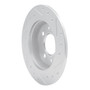 DFC Rotors-Drilled and Slotted-Silver with 5000 Advanced Brake Pads for 1986-1998 Saab (900, 9000) 7502-65008