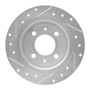DFC Rotors-Drilled and Slotted-Silver with 5000 Advanced Brake Pads for 1986-1998 Saab (900, 9000) 7502-65008