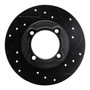 DFC Rotors-Drilled and Slotted-Black with 5000 Advanced Brake Pads for 1988-1993 Ford (Festiva) 8502-54222