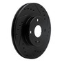 DFC Rotors-Drilled and Slotted-Black with 5000 Advanced Brake Pads for 1999-2000 Mazda (Protege) 8502-80163