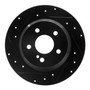 DFC Rotors-Drilled and Slotted-Black with 5000 Advanced Brake Pads for 2003-2009 Mercedes-Benz (E280, E320, E350, E500) 8502-63042
