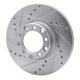 DFC Rotors-Drilled and Slotted-Silver with 5000 Euro Ceramic Brake Pads for 1972-1979 Mercedes-Benz (280SE, 280SEL, 300SD, 350SL) 7602-63009