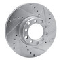 DFC Rotors-Drilled and Slotted-Silver with 5000 Euro Ceramic Brake Pads for 1972-1979 Mercedes-Benz (280SE, 280SEL, 300SD, 350SL) 7602-63009