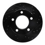 DFC Rotors-Drilled and Slotted-Black with Heavy Duty Brake Pads for 1977-1978 Jeep (CJ5, CJ7) 8202-42030
