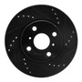 DFC Rotors-Drilled and Slotted-Black with 5000 Advanced Brake Pads for 2012-2019 Scion/Toyota (iQ, Prius C) 8502-76080