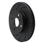 DFC Rotors-Drilled and Slotted-Black with 5000 Advanced Brake Pads for 2012-2019 Scion/Toyota (iQ, Prius C) 8502-76080