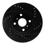 DFC Rotors-Drilled and Slotted-Black with 5000 Advanced Brake Pads for 2012-2019 Scion/Toyota (iQ, Prius C) 8502-76080