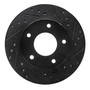 DFC Rotors-Drilled and Slotted-Black with 5000 Advanced Brake Pads for 1977-1978 Buick/Cadillac (Electra, Estate Wagon, LeSabre, Riviera)