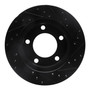 DFC Rotors-Drilled and Slotted-Black with 5000 Advanced Brake Pads for 1977-1978 Jeep (CJ5, CJ7) 8502-42010