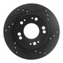 DFC Rotors-Drilled and Slotted-Black with 5000 Advanced Brake Pads for 1990-2005 Chrysler/Dodge/Eagle (Sebring, Avenger, Stratus, Talon)
