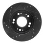 DFC Rotors-Drilled and Slotted-Black with 5000 Advanced Brake Pads for 1990-2005 Chrysler/Dodge/Eagle (Sebring, Avenger, Stratus, Talon)