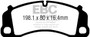 EBC 2016+ Porsche 911 (991/992) Carrera S 3.0TT (Cast Iron Rotor Only) Redstuff Front Brake Pads