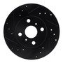 DFC Rotors-Drilled and Slotted-Black with 5000 Advanced Brake Pads for 1987-1992 Geo/Toyota (Prizm, Corolla, MR2) 8502-76100