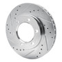 DFC Rotors-Drilled and Slotted-Silver with Heavy Duty Brake Pads for 1971-1991 Chevrolet/GMC/Jeep (Blazer, K10, K10 Pickup, K10 Suburban)