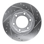 DFC Rotors-Drilled and Slotted-Silver with Heavy Duty Brake Pads for 1971-1991 Chevrolet/GMC/Jeep (Blazer, K10, K10 Pickup, K10 Suburban)