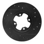 DFC Rotors-Drilled and Slotted-Black with 5000 Advanced Brake Pads for 1984 Nissan (Maxima) 8502-67138