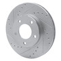 DFC Rotors-Drilled and Slotted-Silver with 5000 Advanced Brake Pads for 1998-2003 Mazda (626, Protege) 7502-80137