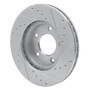 DFC Rotors-Drilled and Slotted-Silver with 5000 Advanced Brake Pads for 1998-2003 Mazda (626, Protege) 7502-80137