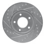DFC Rotors-Drilled and Slotted-Silver with 5000 Advanced Brake Pads for 1998-2003 Mazda (626, Protege) 7502-80137