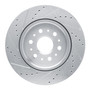 DFC Rotors-Drilled and Slotted-Silver with 5000 Euro Ceramic Brake Pads for 2017-2020 Buick/Cadillac/Chevrolet (Enclave, XT5, XT6, Blazer)