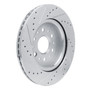 DFC Rotors-Drilled and Slotted-Silver with 5000 Euro Ceramic Brake Pads for 2017-2020 Buick/Cadillac/Chevrolet (Enclave, XT5, XT6, Blazer)