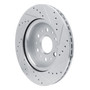 DFC Rotors-Drilled and Slotted-Silver with 5000 Euro Ceramic Brake Pads for 2017-2020 Buick/Cadillac/Chevrolet (Enclave, XT5, XT6, Blazer)