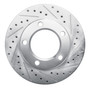 DFC Rotors-Drilled and Slotted-Silver with 5000 Advanced Brake Pads for 1980-1993 Dodge/Plymouth (Ramcharger, W100, W150, Trailduster)