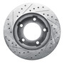 DFC Rotors-Drilled and Slotted-Silver with 5000 Advanced Brake Pads for 1980-1993 Dodge/Plymouth (Ramcharger, W100, W150, Trailduster)