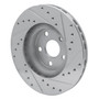 DFC Rotors-Drilled and Slotted-Silver with 5000 Advanced Brake Pads for 1988-1991 Lexus/Toyota (ES250, Camry) 7502-76029
