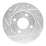 DFC Rotors-Drilled and Slotted-Silver with 5000 Advanced Brake Pads for 1992-2000 Dodge/Eagle/Mitsubishi (Colt, Summit, Mirage) 7502-72028