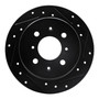 DFC Rotors-Drilled and Slotted-Black with 5000 Advanced Brake Pads for 1988-2001 Acura/Honda (Integra, Accord, Civic, Civic del Sol)