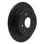 DFC Rotors-Drilled and Slotted-Black with 5000 Advanced Brake Pads for 1988-2001 Acura/Honda (Integra, Accord, Civic, Civic del Sol)