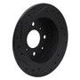 DFC Rotors-Drilled and Slotted-Black with 5000 Advanced Brake Pads for 1988-2001 Acura/Honda (Integra, Accord, Civic, Civic del Sol)