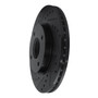 DFC Rotors-Drilled and Slotted-Black with 5000 Euro Ceramic Brake Pads for 2007-2012 Nissan (Sentra) 8602-67004